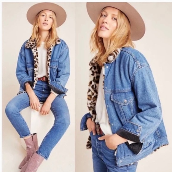 Levi’s trucker reversible leopard fur denim jacket - Picture 5 of 12